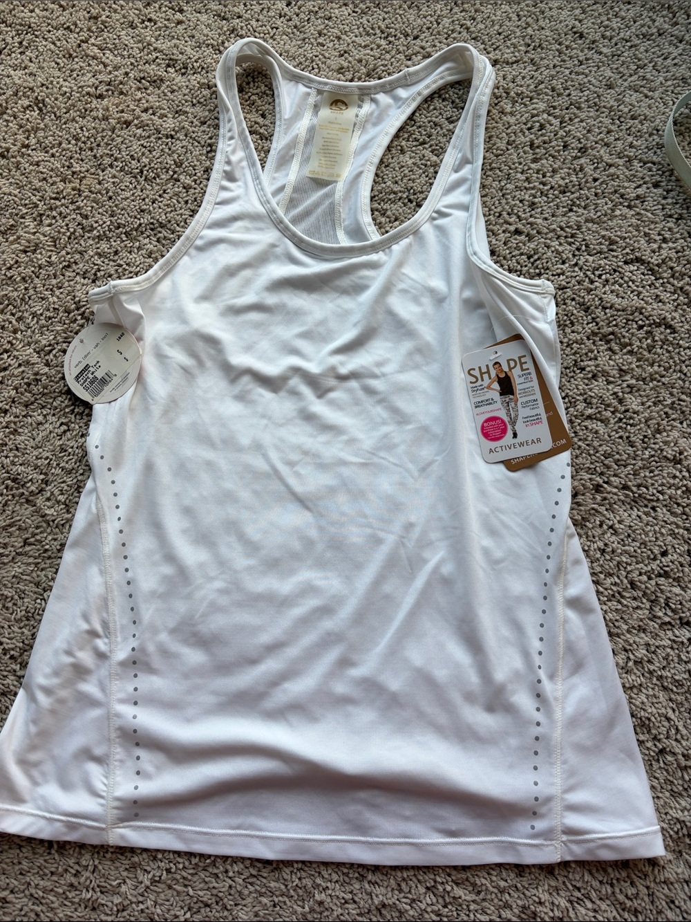 Women's White Racerback Performance Tank